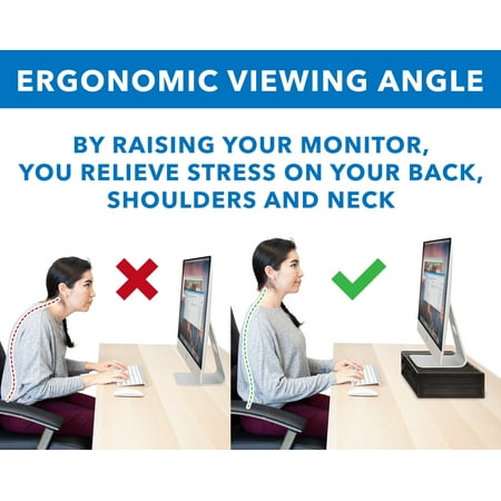 Mount-It! - Mesh Computer Riser Stand for Monitor - Black