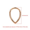 thumbnail image 2 of 16g Surgical Steel Teardrop Septum Hoop Hinged Septum Rings for Women 16 Gauge Rose Gold Septum Jewelry 10mm Septum Ring, 2 of 5