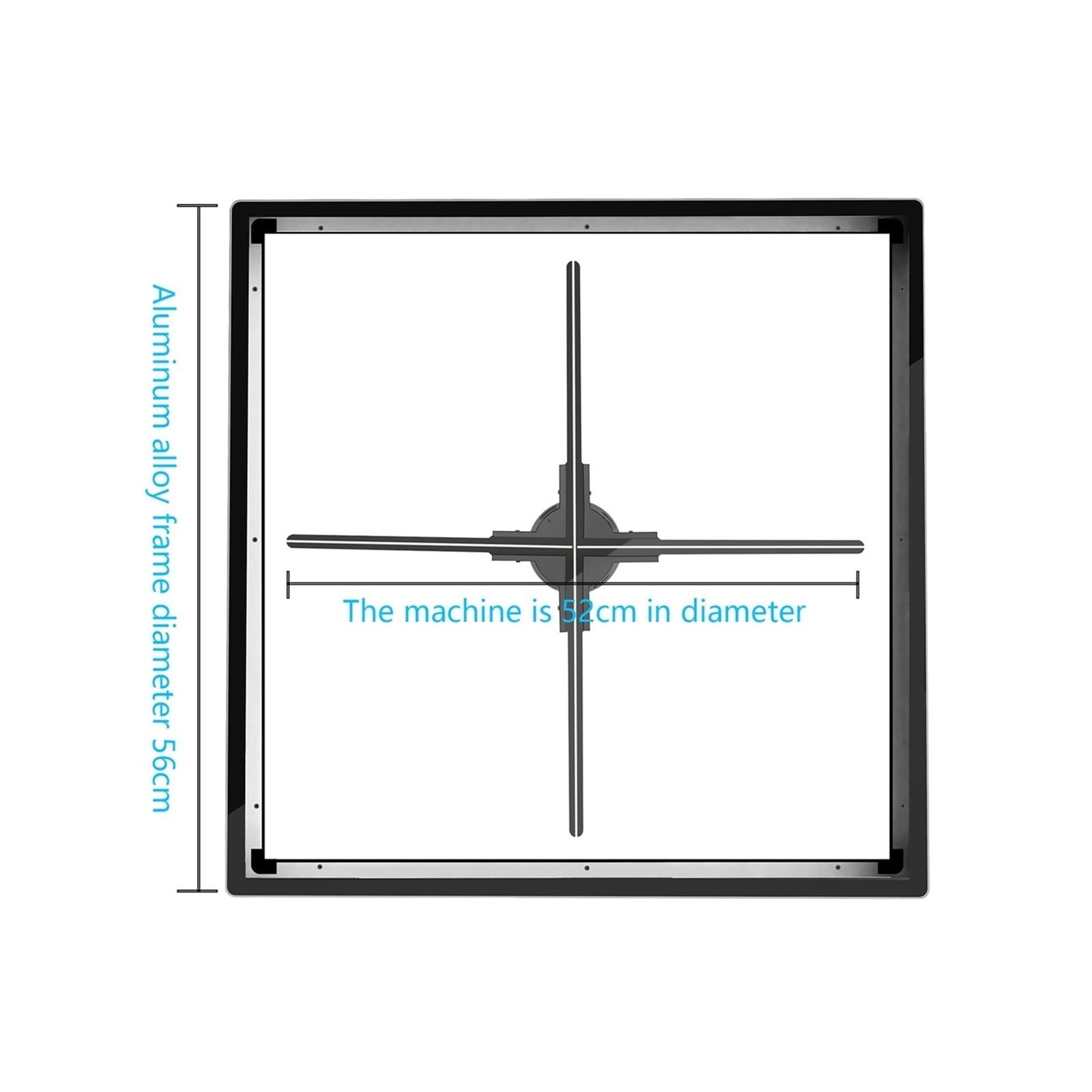 Hologram Fan Projector, 3D Holographic Projection Fan F56One Machine Square Cover Advertising Machine 1080P Real Time Live Stream ,Novel Advertising Tool