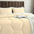 thumbnail image 4 of 1 Piece Honeycomb Design Comforter, 800 TC, 100% Egyptian Cotton, Oversized Super King Size Ivory Solid, 4 of 5