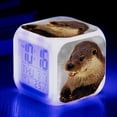 thumbnail image 1 of Otter LED large screen digital seven-color changing cute mini alarm clock multi-functional creative electronic clock, 1 of 6