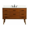 thumbnail image 3 of Elegant Decor Boise 48" MDF Single Bathroom Vanity with Backsplash in Teak, 3 of 8