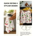 thumbnail image 5 of Flour Sack Kitchen Towels - Set of 2 Spring Dish Towels with Hanging Loop 18x26 Inch Absorbent Reusable Cotton Cloths for Cleaning Cute Design Home Decorative Housewarming, Color Strawberry, 5 of 6