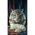 thumbnail image 1 of Kit de pintura de diamante 5D, juego de pared de cuadro de mosaico de taladro redondo completo de tigre blanco DIY Likrtyny Arte deco, 1 of 9