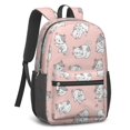 thumbnail image 2 of Kawaii Cat Pink Pattern 17" Waterproof Oxford School Backpacks for Teens, S-Shape Padded Straps, for School, Travel, Hiking, Camping, 2 of 5
