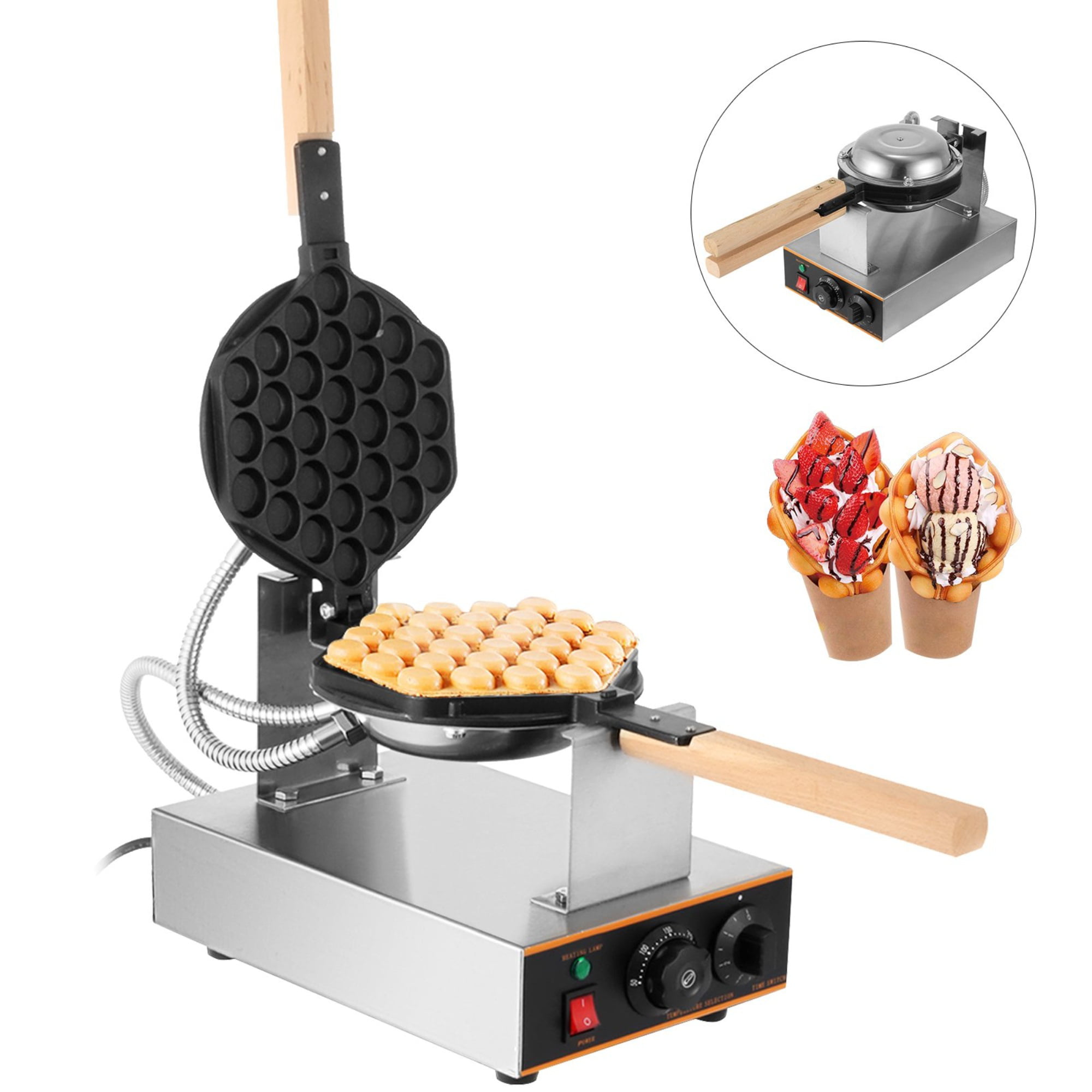 Nonstick Dual Rotary Electric Double Waffle Machine  Waffle Bake MakerCommercial 