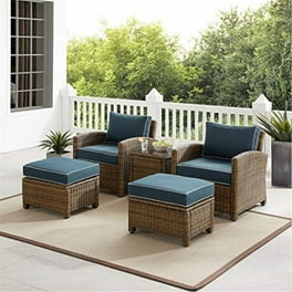 Noble House Havana 5 Piece Outdoor Acacia Wood Chair and Firepit Set in Green Walmart