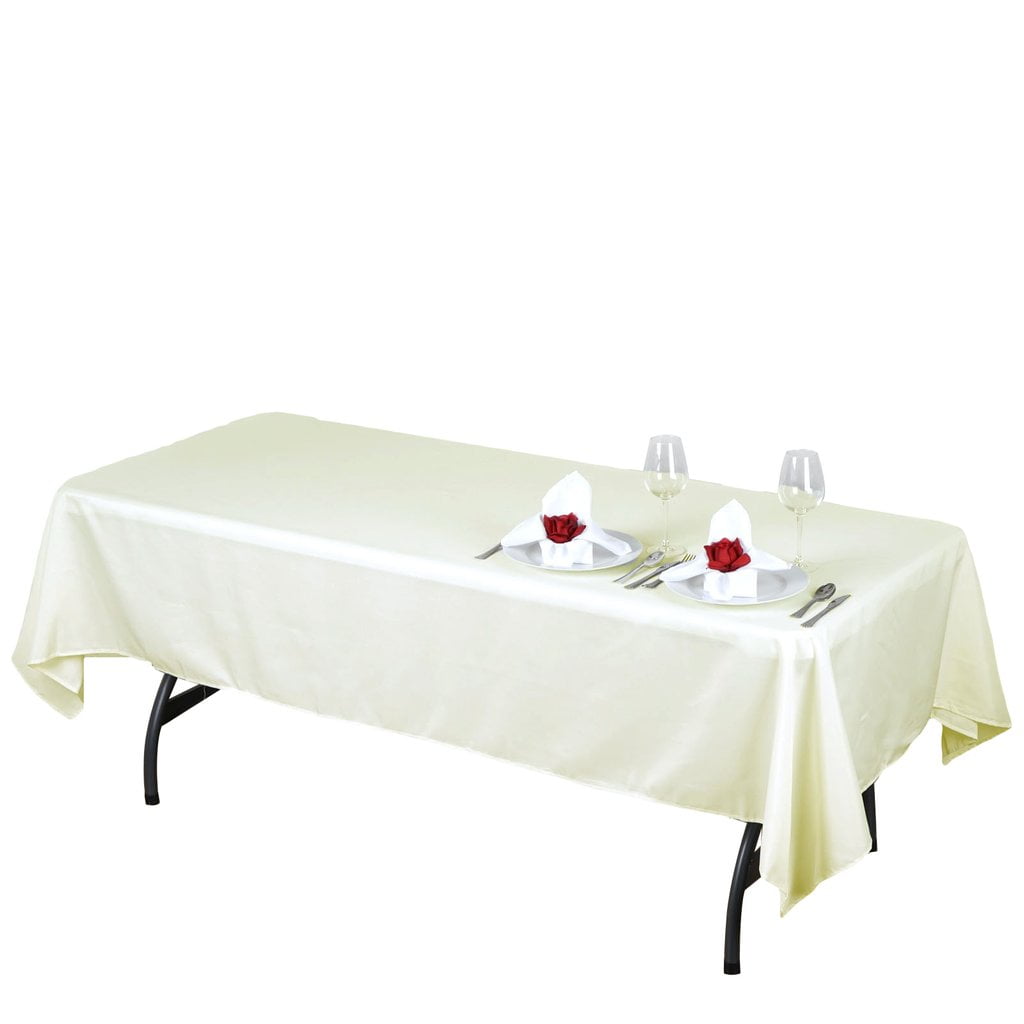IVORY 60x126 RECTANGLE POLYESTER TABLECLOTH Wedding Party Catering Kitchen