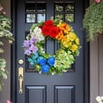 thumbnail image 5 of Wreath Decorations, Artificial Outdoor Flowers Uv Resistant, Blue Butterfly Decorations, 18 In, Holiday Door Decorations, Greenery Wall Decor, Multishade, 1 Pc, 5 of 9