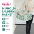 thumbnail image 4 of Sterilite HipHold Laundry Basket, 1.5 Bushel Plastic Clothes Hamper, Mint, 6 Pack, 4 of 9