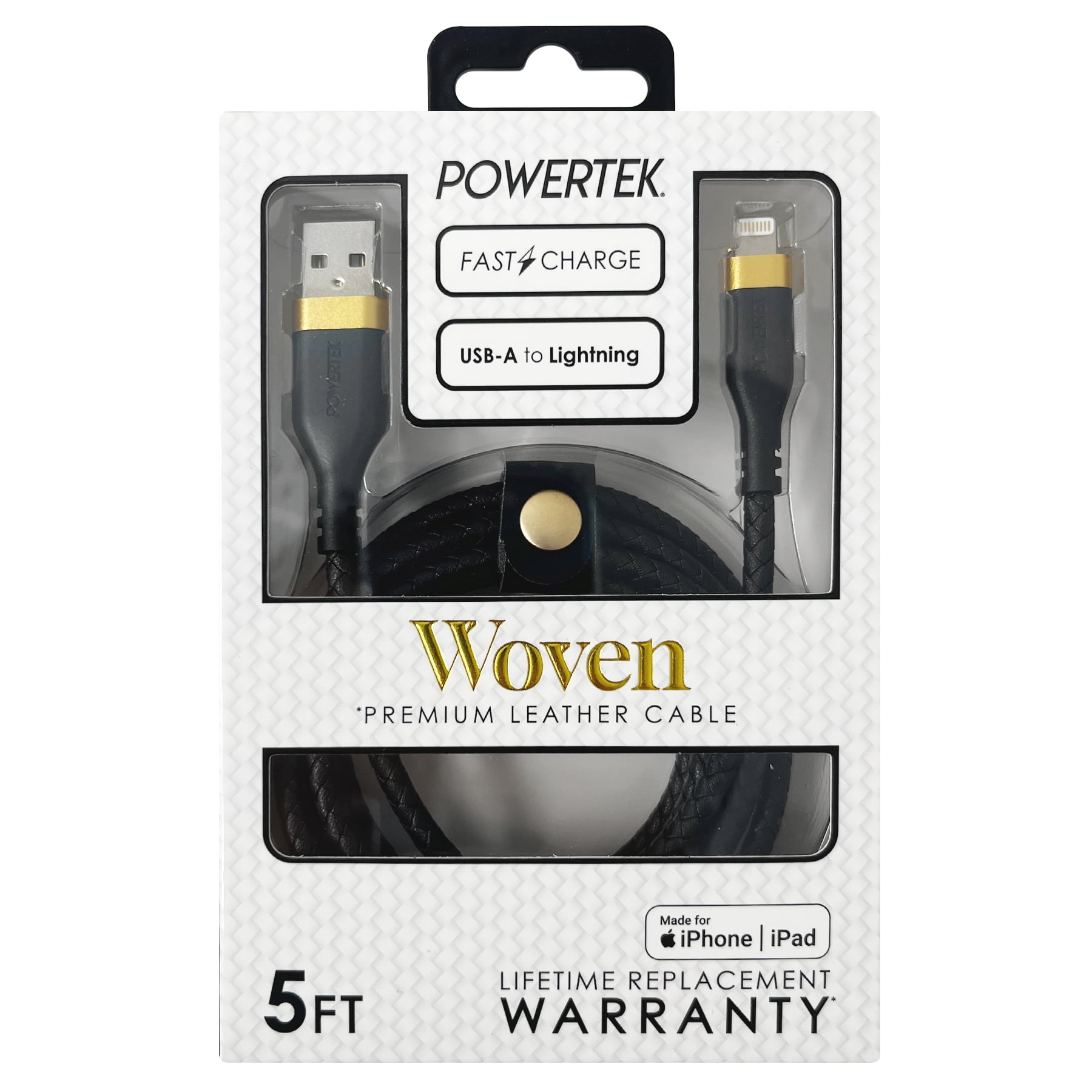 Liquipel Powertek Woven USB-A to Lightning - Black