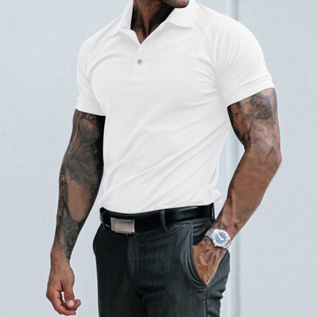 Chemises pour Hommes Classification de Produit et Titre Décontracté Été Uni Imprimé Col Rabattu Manches Raglan Haut pour Hommes