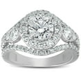 thumbnail image 1 of 2 ct Halo Diamond Multi Row Engagement Ring 14k White Gold, 1 of 2