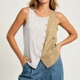 thumbnail image 5 of Fewfanhot Tops for Women Trendy Summer Summer Casual Sleeveless Button Down Tank Tops Fashion Work Waistcoat, 5 of 9