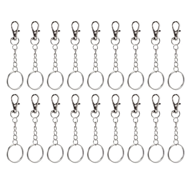 GOOHOCHY 60 conjuntos de broches de acero de acero inoxidable anillos de llave de bricolaje de langosta Accesorios