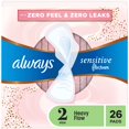 thumbnail image 1 of Always Sensitive FlexFoam Pads for Women, Size 2, Heavy Flow Absorbency, Unscented with Wings, 1 of 17