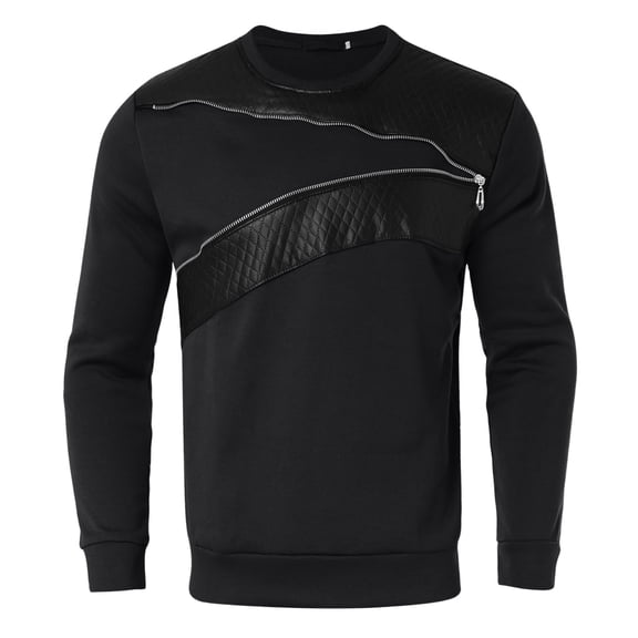 Vedolay Mens Zip Up Hoodie 2023 Lightweight Baggy Sweatshirts Stylish Blouses Tunic Tops Black,M