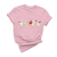 thumbnail image 2 of Cadeau de Saint-Valentin pour Femmes, T-shirt Décontracté à Manches Courtes et Col Rond avec Imprimé Arbre de Noël, 2 of 6