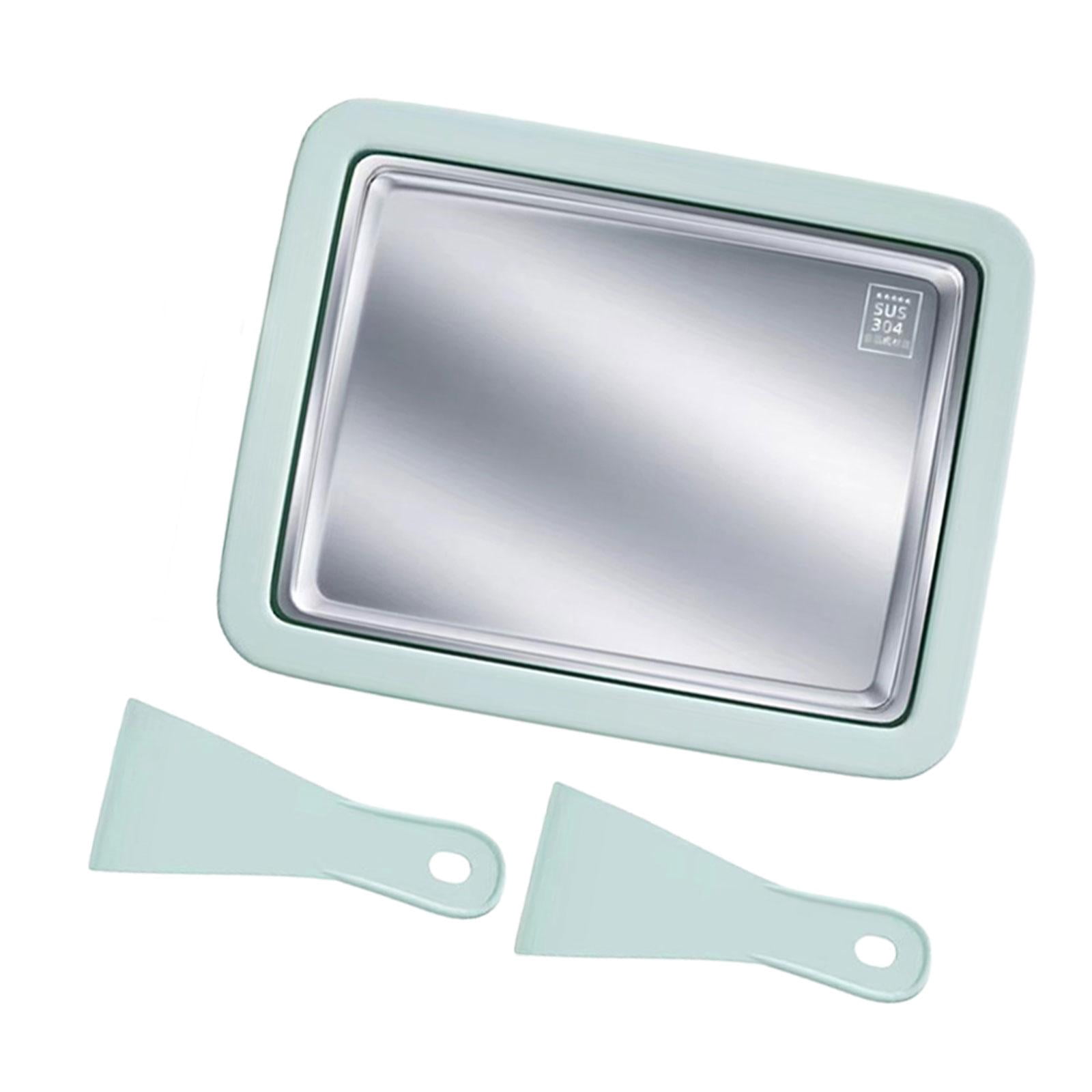 Tongina Cold Pan Plate DIY Portable Multipurpose Household Sweet Spot Pan Ice Cream Plate Maker for Sorbets Yogurt Soft Serve Green