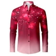 thumbnail image 5 of ChaoLingNeng Valentine's Day Button down Shirts for Men Funny Valentine Heart Rose Print Long Sleeve Shirts Casual Loose Fit Lapel Button Down Dress Shirt, 5 of 6
