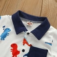 thumbnail image 5 of Toddler Kid Jumpsuit Pants Clothes Toddler Baby Girls Boys Dinosaur Single-breasted Lapel Cute Jumpsuit Summer Jumpsuit For Girls Boys, 5 of 9