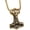 Gold, variant on Men's Viking Thor's Hammer Pendant Necklace, 21.6" Link Chain Silver/Gold/Black
