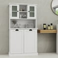 thumbnail image 3 of CoSoTower Two-Compartment Tilt-Out Dirty Laundry Basket Tall Bathroom Cabinet with 2 Adjustable Shelves-White, 3 of 9