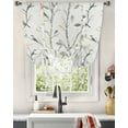 thumbnail image 3 of Vintage Botanical Tie Up Curtains for Window, Birds Branch Watercolor Leaf Thermal Insulted Balloon Shade Adjustable Rod Pocket Curtains Valance Panels for Kitchen Bathroom Café 42 x 45, 3 of 7