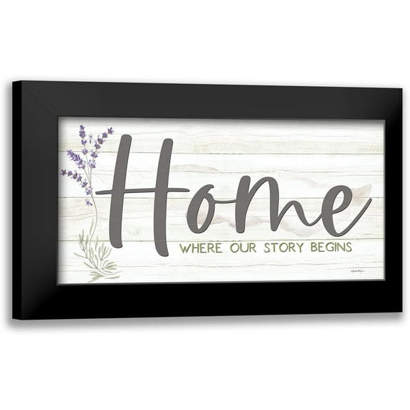 Boyer, Susie 14x9 Black Modern Framed Museum Art Print Titled - Home - Where Our Story Begins