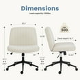 thumbnail image 3 of GIANNA Criss Cross Chair,Comfy Cross Legged Office Desk Chair with Wheels,Cute Makeup Vanity Chair,Fabric Modern Swivel Height Adjustable Mid Back Wide Seat Computer Task Chair for Home Office, 3 of 8
