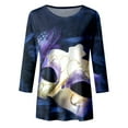 thumbnail image 5 of PMUYBHF T-Shirt Imprimé Joyeuses Fêtes Manches 3/4 Col Rond Blouse 2439 L, 5 of 5