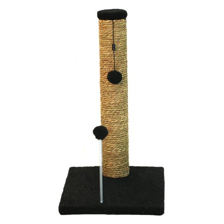 Cat Craft 20  Sea Grass Scratching Post (Charcoal Fleece 12x16 Base)