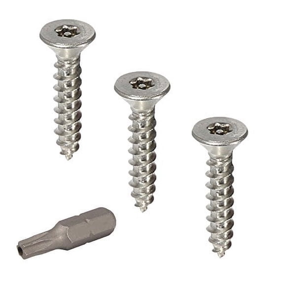 Fastenere Flat Head Torx Security Sheet Metal Screws - #6 x 1/2" (25pcs), Tamper Resistant, 18-8 Stainless Steel Screws with High Durability & Corrosion Resistance, T15 Drive 0.70"-0.255"