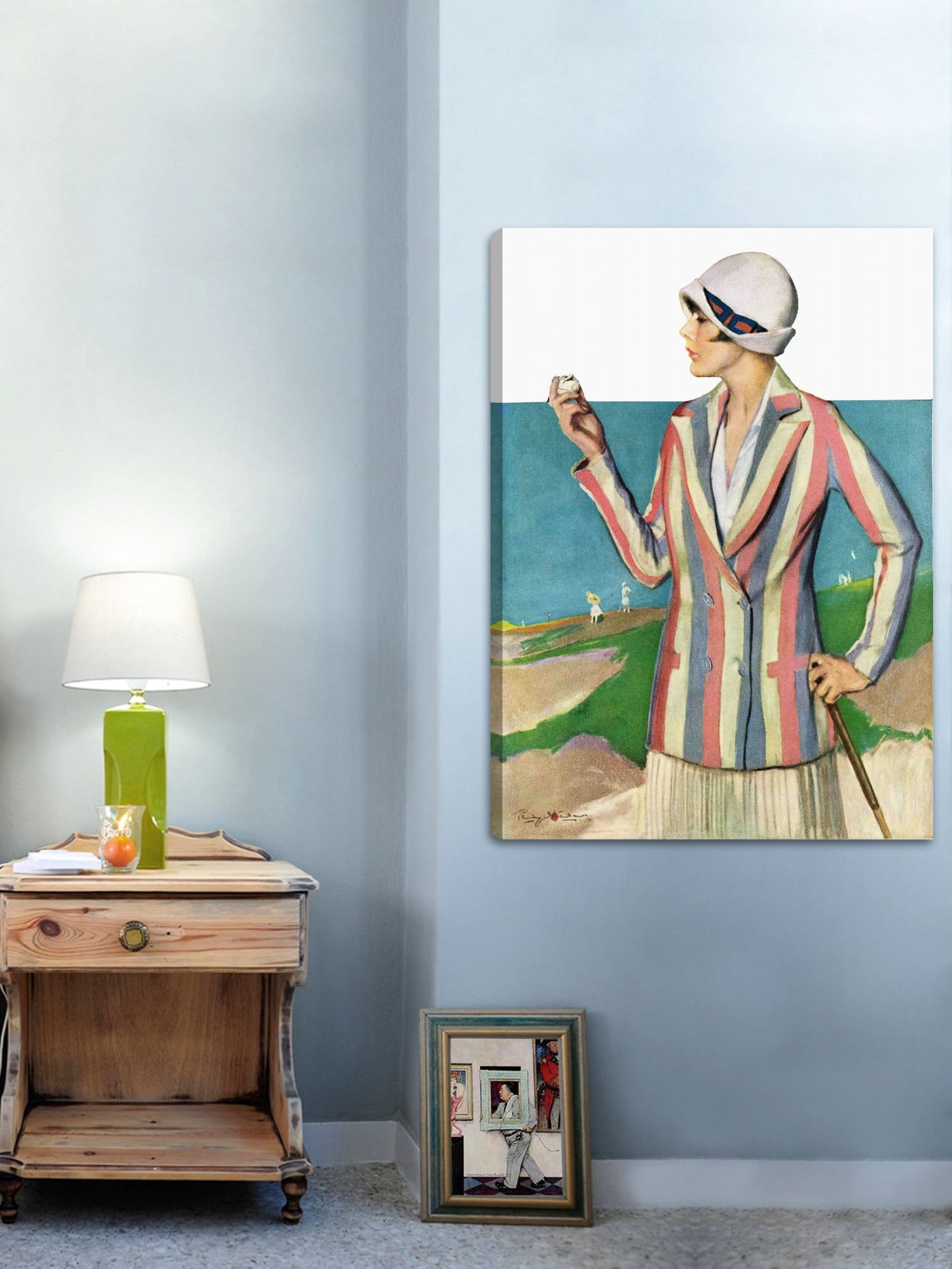 Marmont Hill Woman in Sandtrap by Penrhyn Stanlaws painting Print on Canvas