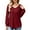 Burgundy, variant on JYLFC Women Textured Shirts V Neck Tunic Tops Long Sleeve Shirts, Black 2XL