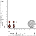 thumbnail image 3 of Gem Stone King 925 Sterling Silver Red Garnet Earrings for Women | 8.34 Cttw | Gemstone January Birthstone | Pear Shape 12X8MM, 3 of 4