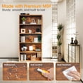 thumbnail image 4 of 5-Tier Bookcase, 53 Inch Industrial Storage Wall Shelf, Display Shelf for Living room, Bedroom, Retro Brown, 4 of 6