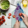 thumbnail image 3 of Evil Eye Cutting Board, Ornate White Hand Drawn Hamsa on Watercolor Splashes Energetic Print, Decorative Tempered Glass Cutting and Serving Board, Wine Bottle Shape, Pink Blue White, by Ambesonne, 3 of 5
