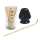 thumbnail image 1 of Juego de batidor de té matcha de estilo japonés, exquisito soporte de batidor de cerámica de bambú para té. Un negro, 1 of 9