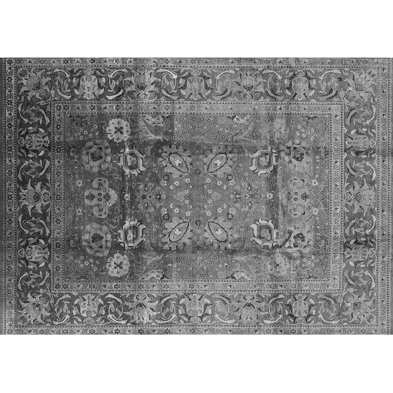 Ahgly Company Indoor Rectangle Oriental Gray Industrial Area Rugs, 7' x 10'