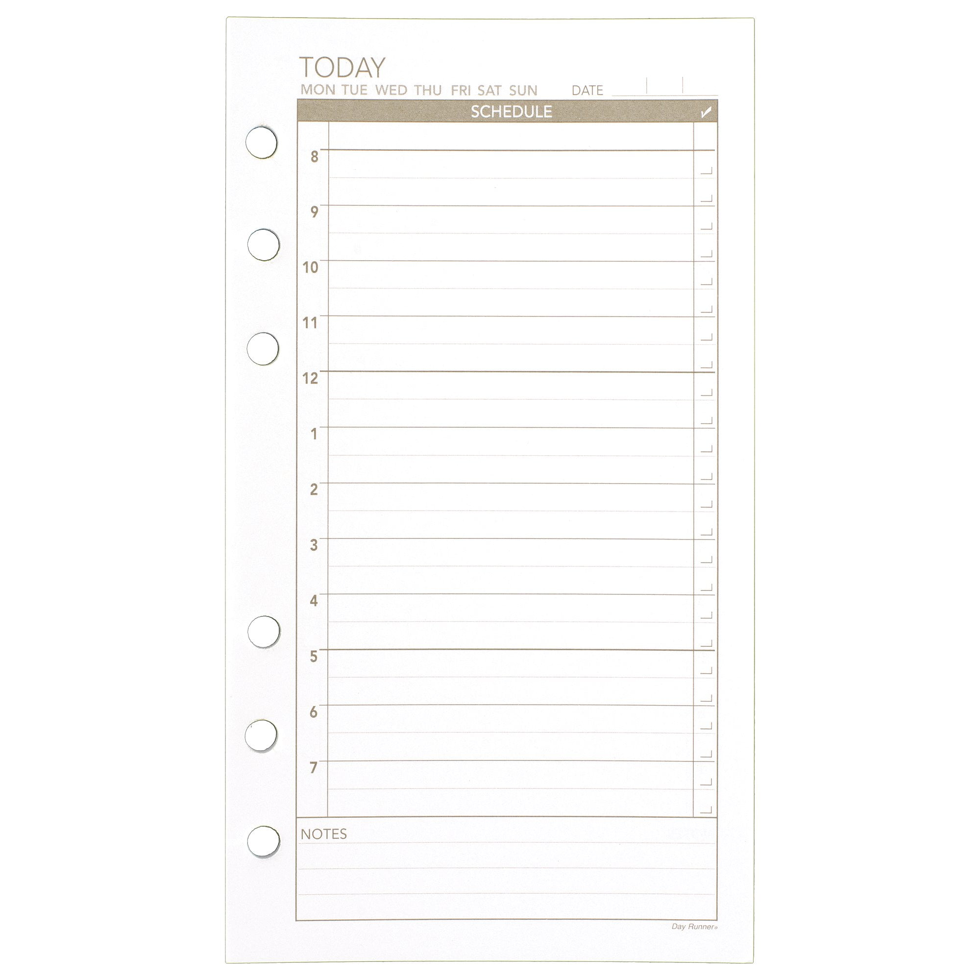 AT-A-GLANCE Day Runner Daily Planning Pages, Undated, Portable Size, 3 ...