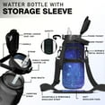 thumbnail image 2 of Geometric Starry Sky Blue 64 Oz Half Gallon Water Bottle with Sleeve - BPA Free Leakproof Sport Large Plastic Water Bottle with Straw Strap & Insulated Neoprene Holder Carrier Bag Gift for Women, 2 of 5