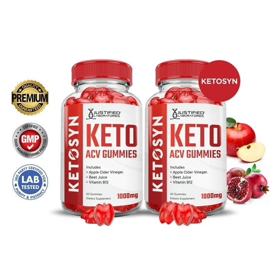 (2 Pack) Ketosyn Keto ACV Gummies 1000MG Dietary Supplement 120 Gummys