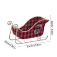 thumbnail image 6 of Christmas Sleigh Shaped Candy Flower Storage Blasket, Vintage Classic Plaid Style Flower Basket Sturdy Reinforced Gift Storage Candy Basket for Christmas Party Family Home Decor Tabletop Display, 6 of 6