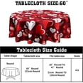 thumbnail image 2 of Red Valentines Day Round Tablecloth - Love Hearts Table Cloth 60 Inch Romantic Valentine Table Covers for Home Dining Room Party, 2 of 6