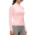 thumbnail image 4 of Weikingp Tight Fitting Shirts For Women，Basic Tees For Women Scrub Undershirt Long Sleeve Long Sleeve Shirts Long Sleeve Tight Shirts For Women Full Length Tops For Women Pink S, 4 of 8
