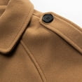 thumbnail image 5 of Long Woolen Coat Men, Single Breasted Casual Lapel Belted Trench Pea Coat Mid-length Jacket Overcoat wih Pockets (XL, Khaki), 5 of 6