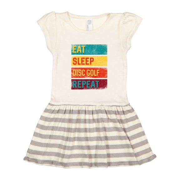 Inktastic Disc Golfer Eat Sleep Disc Golf Repeat Gift Toddler Girl Dress