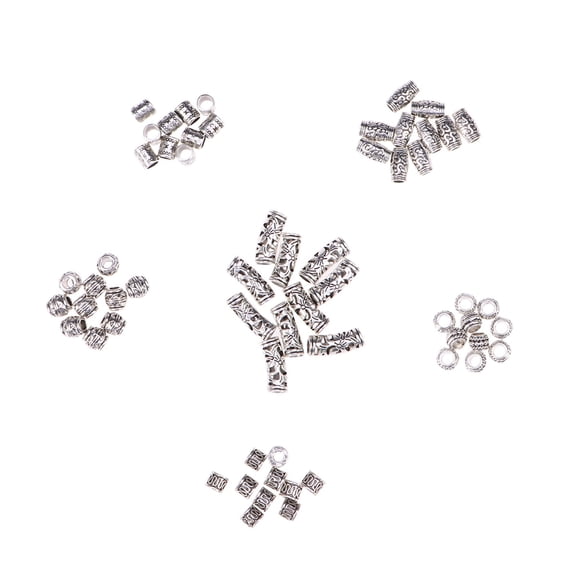 ELAYARD 60Pcs Alloy Hair Cuffs for Dreadlocks Braiding Beads Styling Accessories