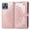 Rosegold, variant on Allytech for T-Mobile REVVL 6 5G Wallet Case, Luxury PU Leather with Embossed Pattern, Magnetic Clasp Kickstand Card Cash Slots Shockproof Slim Flip Case with Hand Strap for Women Men - Rosegold